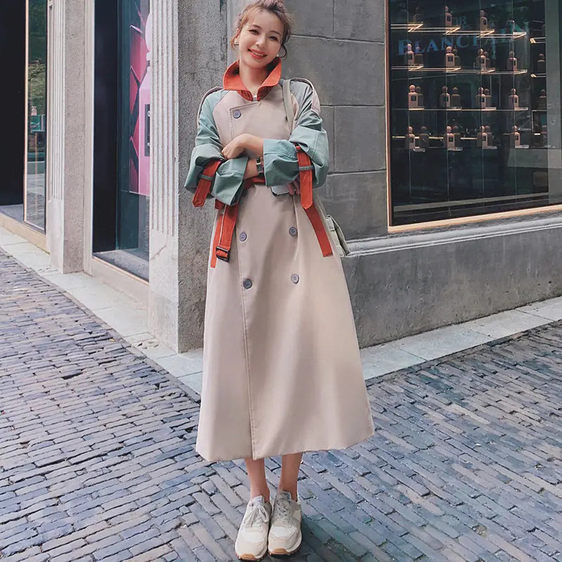 Women's Long Retro Loose Trench Coat
