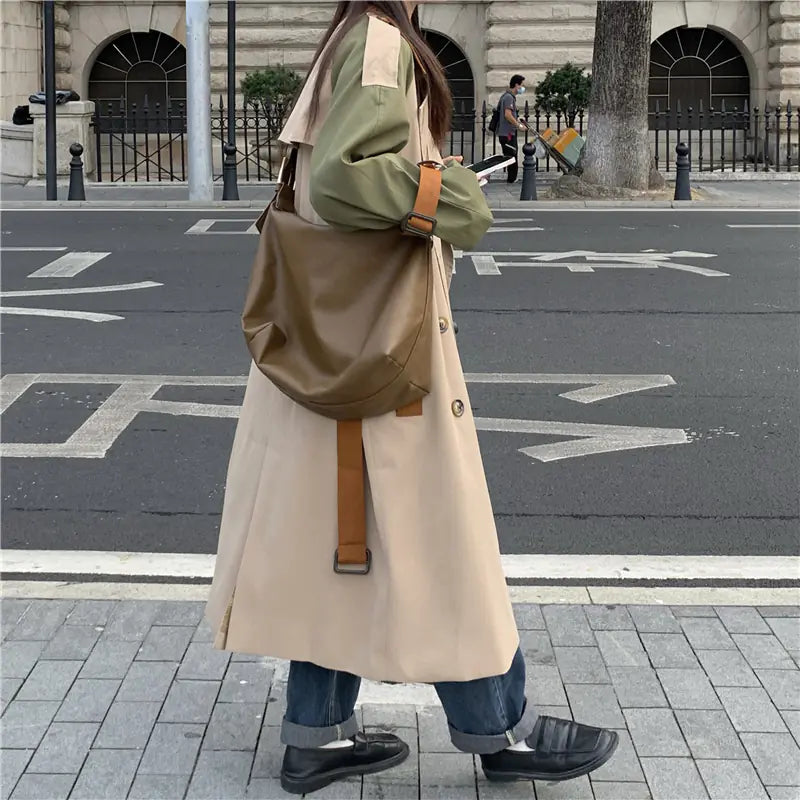 Sungtin Vintage Oversized Women's Trench Coat Jacket