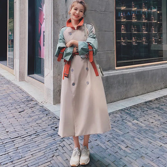 Women's Long Retro Loose Trench Coat